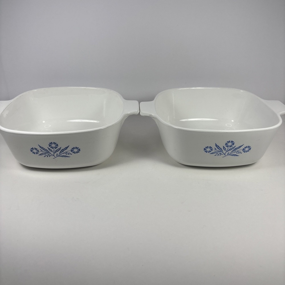 Corning Ware Blue Cornflower 1.5 Quart Casserole Dish P-1 1/2-B USA Vintage Set